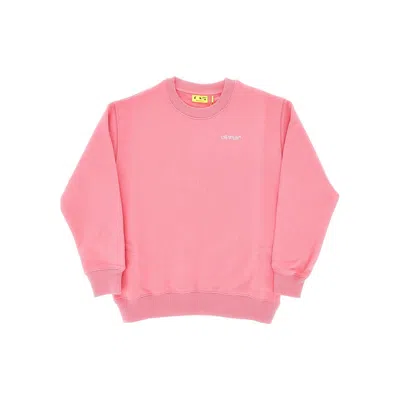 Off-white 'arrow Outline' Crewneck Sweatshirt Kids In Pink