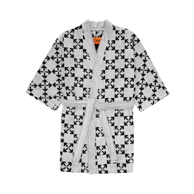 Pre-owned Off-white Arrow Pattern Bathrobe 'black/white' | Men's Size L
