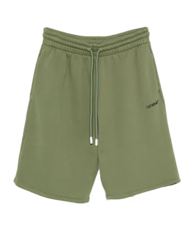 Off-white Arrow Pattern Shorts In Green