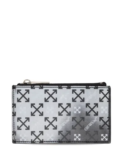 Off-white Arrow-pattern Wallet In Gray