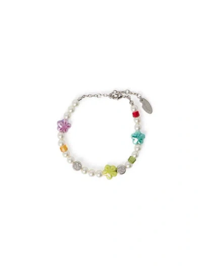 Off-white Arrow Pearl & Beads Bracelet In Multi