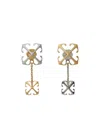 Off-white Bicolor Arrow Pendant Earrings In Yellow