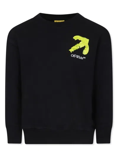 Off-white Arrow-print Cotton Sweatshirt In Black