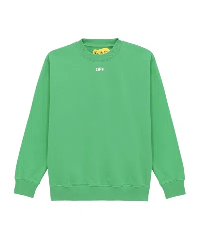 Off-white Arrow-print Cotton Sweatshirt In Green