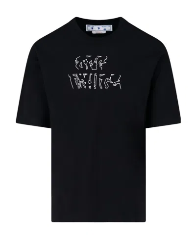 Off-white Arrow-print Cotton T-shirt In Black
