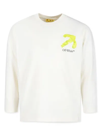 Off-white Kids' Arrow-print Cotton T-shirt In Off White - Black