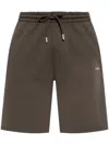 Off-white Arrow-print Cotton Track Shorts In Brown