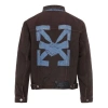 Off-white Arrow-print Denim Jacket Arrow Long-sleeve Jean Jacket Men's Dark Blue