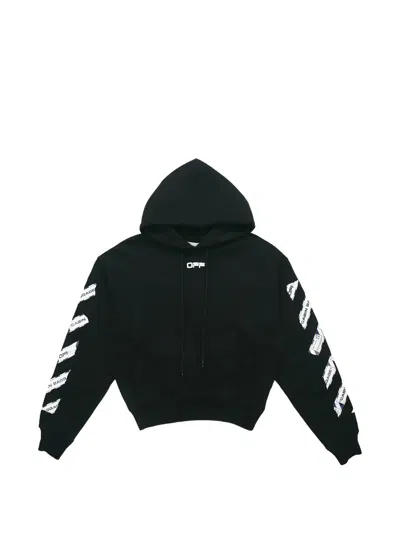 Off-white Arrow Print Loose Hoodie In Black