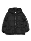 Off-white Kids Black Bookish Down Jacket In Black