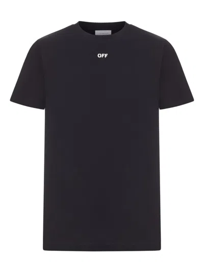 Off-white Logo Printed Crewneck T-shirt In Black
