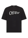 Off-white Black Oversized T-shirt With Contrasting Logo Lettering Print In Cotton Man In Black