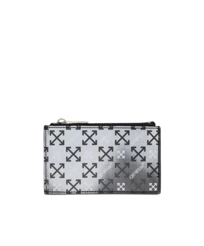 Off-white Arrow-pattern Wallet In Gray