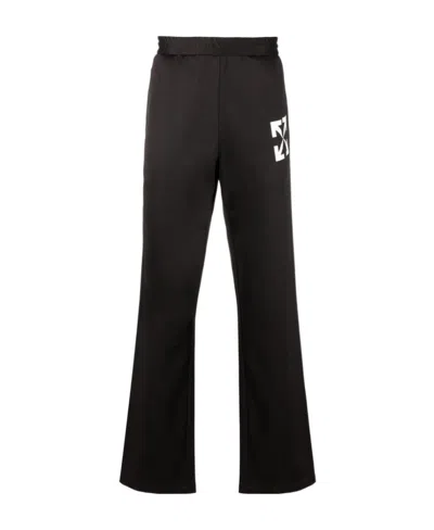 Off-white Arrow Printed Straight Leg Track Pants In Black