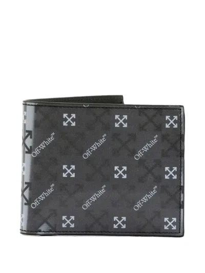 Off-white Arrow Reflective Bi-fold Wallet In Black