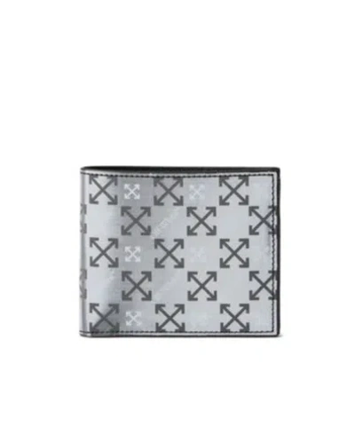 Off-white Arrow Reflective Bi-fold Wallet In Gray