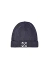 Off-white Arrow Ribbed Beanie In Black
