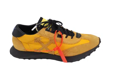 Off-white Arrow Running Sneakers In Camel Suede In Yellow