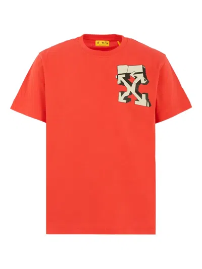 Off-white Arrow Short-sleeve T-shirt In Red