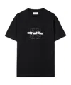 Off-white 'spray Arrow' Black Crewneck T-shirt With Logo Lettering On The Front And Maxi Logo Print On The Rea In Black