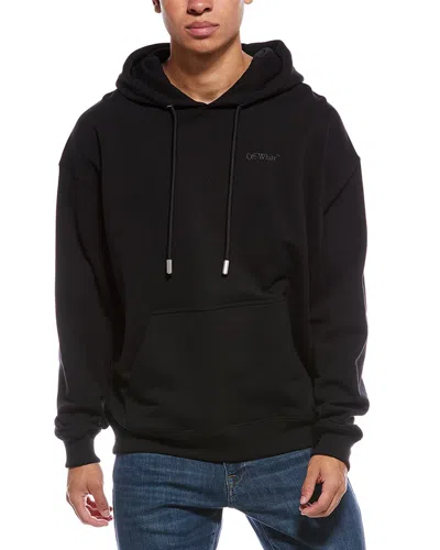 Off-white Mens Black - Anthracite Bookish Relaxed-fit Cotton Skate Hoody