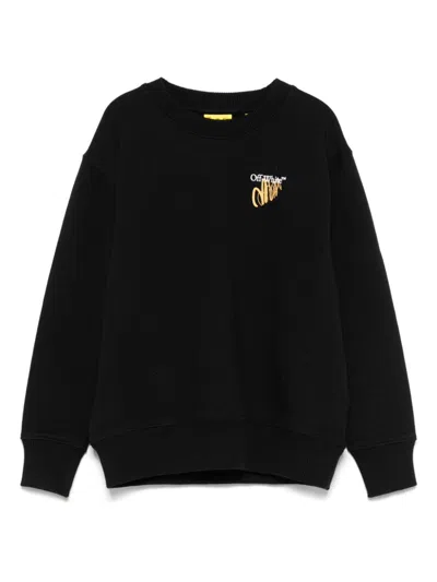 Off-white Kids' Arrow-sketch Sweatshirt In Black