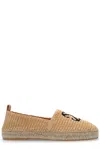 Off-white Raffia Arrow Espadrillas With Embroidered Logo In Beige Black (beige)
