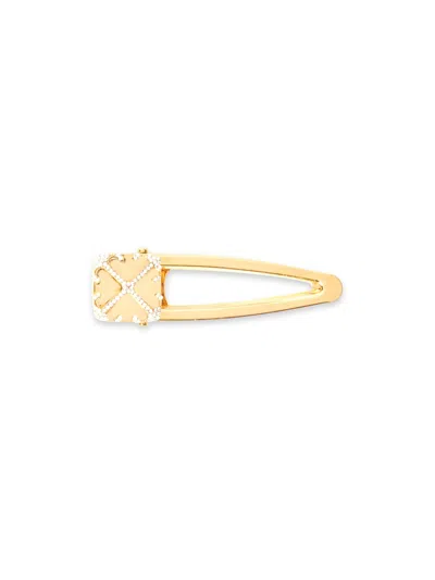 Off-white Arrow Snap Hair Clip W/strass In Gold