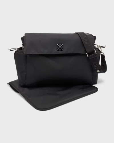 Off-white Arrow Soft Jitney Diaper Bag In Black Black