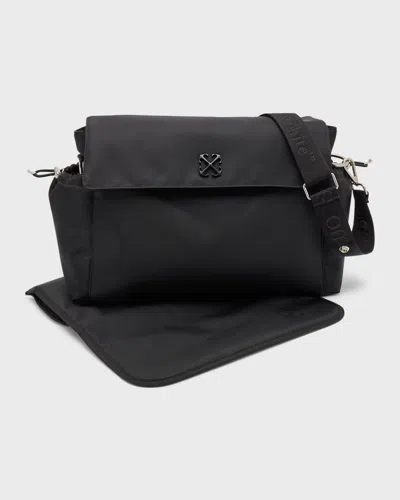 Off-white Arrow Jitney Logo-plaque Changing Bag In Black Black