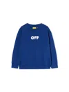 Off-white Arrow Sponge Crewneck Logo Sweatshirt In Blue