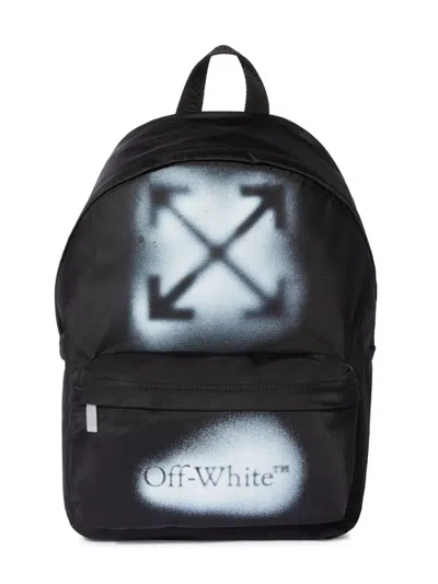 Off-white Kids' Arrow Spray Backpack In Black