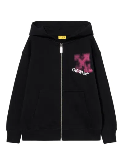 Off-white Kids' Arrow Spray Hoddie In Black
