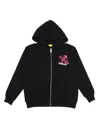 Off-white Arrow Spray Hoodie Zip Up Black - Fuchsi In Black