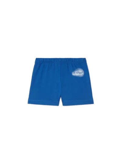 Off-white Arrow Spray Jersey Shorts In Blue