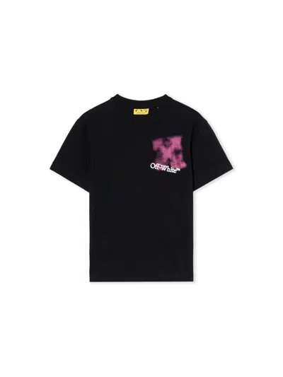 Off-white Kids' Arrow Spray T-shirt In Black