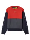 Off-white Color Block Arrow Stitched Crewneck In Green