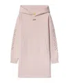 Off-white Arrow Stitched Cotton Hoodie Dress In Pink