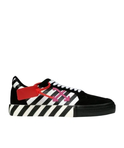 Off-white Arrow Striped Low-top Sneakers In Black