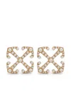 Off-white Arrow Design Brass Earrings For Women In Gold