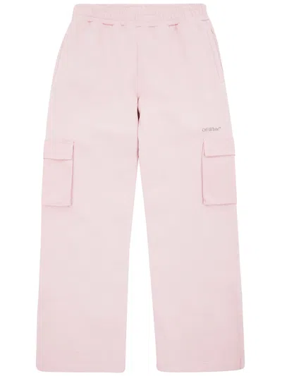 Off-white Kids' "arrow" Studs Cargo Pant In Pink