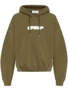Off-white Spray Arrow Hooded Sweatshirt In Green