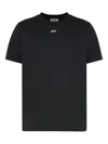 Off-white Short-sleeve Black T-shirt With Abstract Brushstroke Design In Black