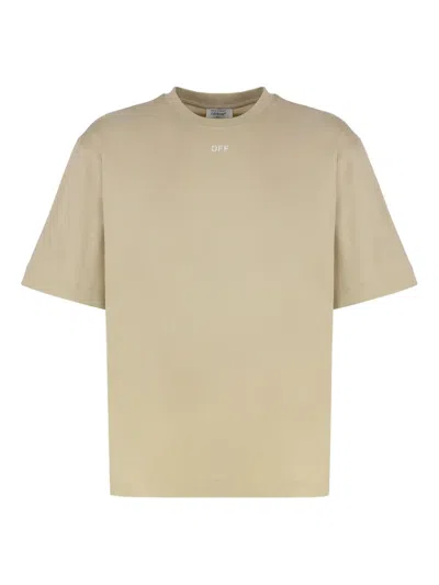 Off-white Cotton Crew-neck T-shirt In Neutral