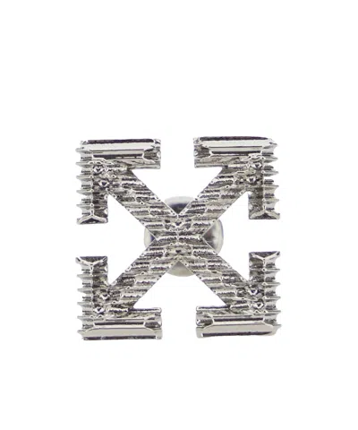 Off-white Arrow Texture Single Earring In Gray