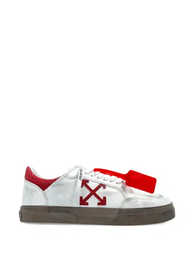 Off-white Arrow Textured Leather Sneakers In White