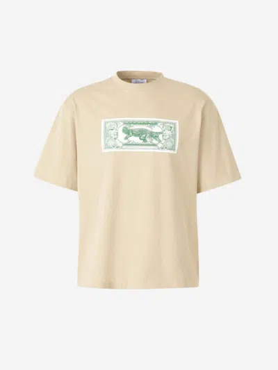 Off-white Arrow Ticket T-shirt In Brown