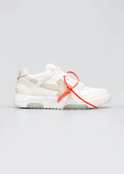 Off-white Arrow Tricolor Leather Low-top Sneakers In Beige
