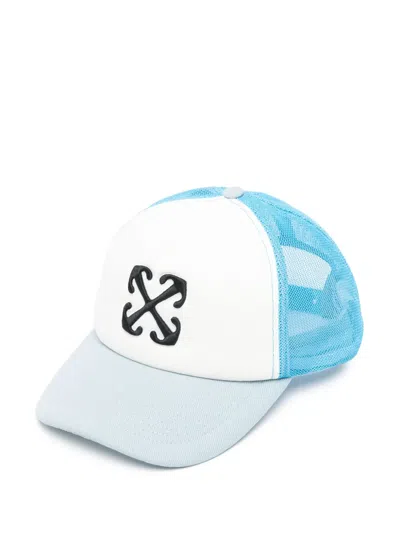 Off-white Embroidered Arrow Trucker Hat In Blue