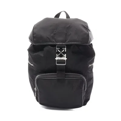 Off-white Arrow Tuc Backpack Rucksack Nylon In Black